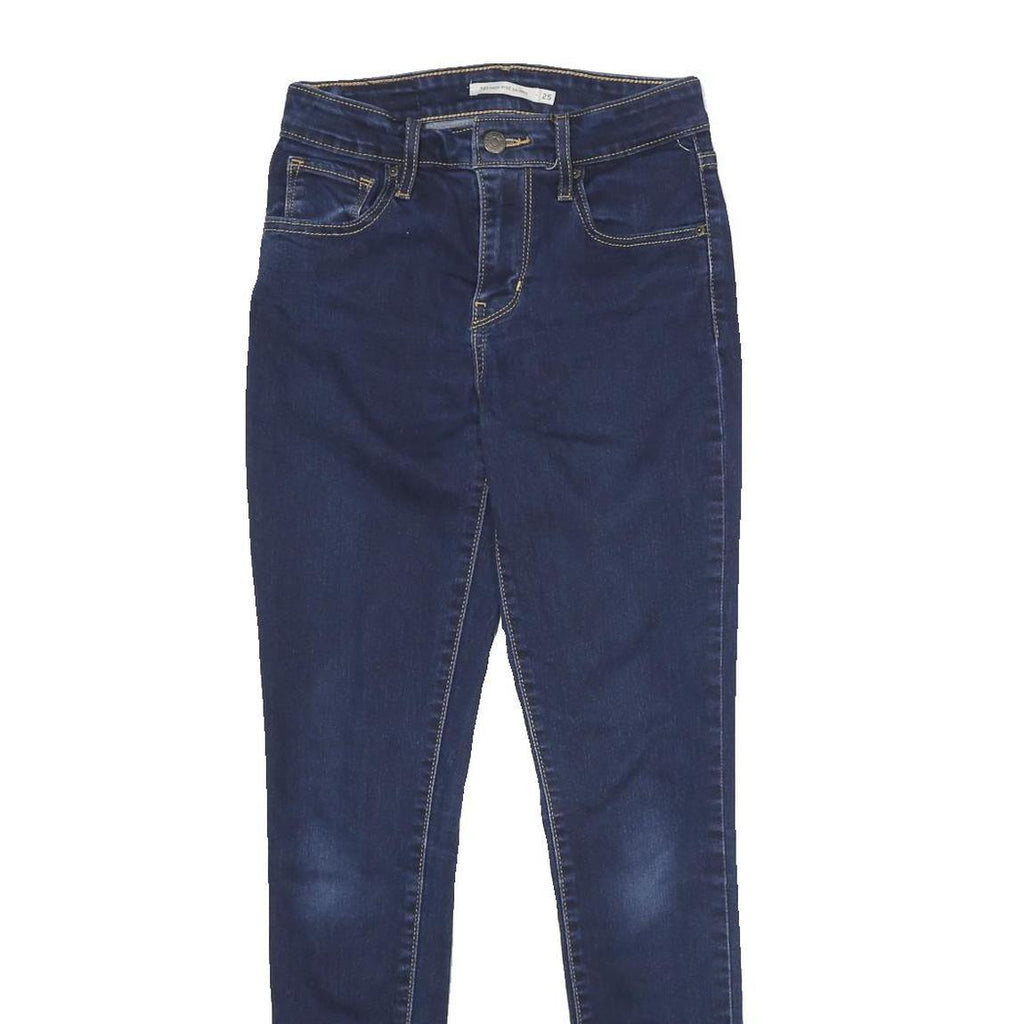 LEVI'S 721 High Rise Skinny Womens Jeans Blue Slim Skinny Denim W25 L30 Stretch