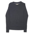 SUPERDRY Womens Navy Blue Basic Long Sleeve Crew Neck Top UK 10 Cotton Blend