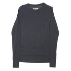 SUPERDRY Womens Navy Blue Basic Long Sleeve Crew Neck Top UK 10 Cotton Blend