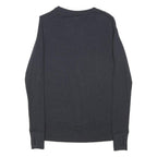 SUPERDRY Womens Navy Blue Basic Long Sleeve Crew Neck Top UK 10 Cotton Blend