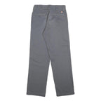 DICKIES Mens Cotton Blend Grey Regular Straight Trousers W30 L32 Workwear Zip