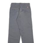 DICKIES Mens Cotton Blend Grey Regular Straight Trousers W30 L32 Workwear Zip