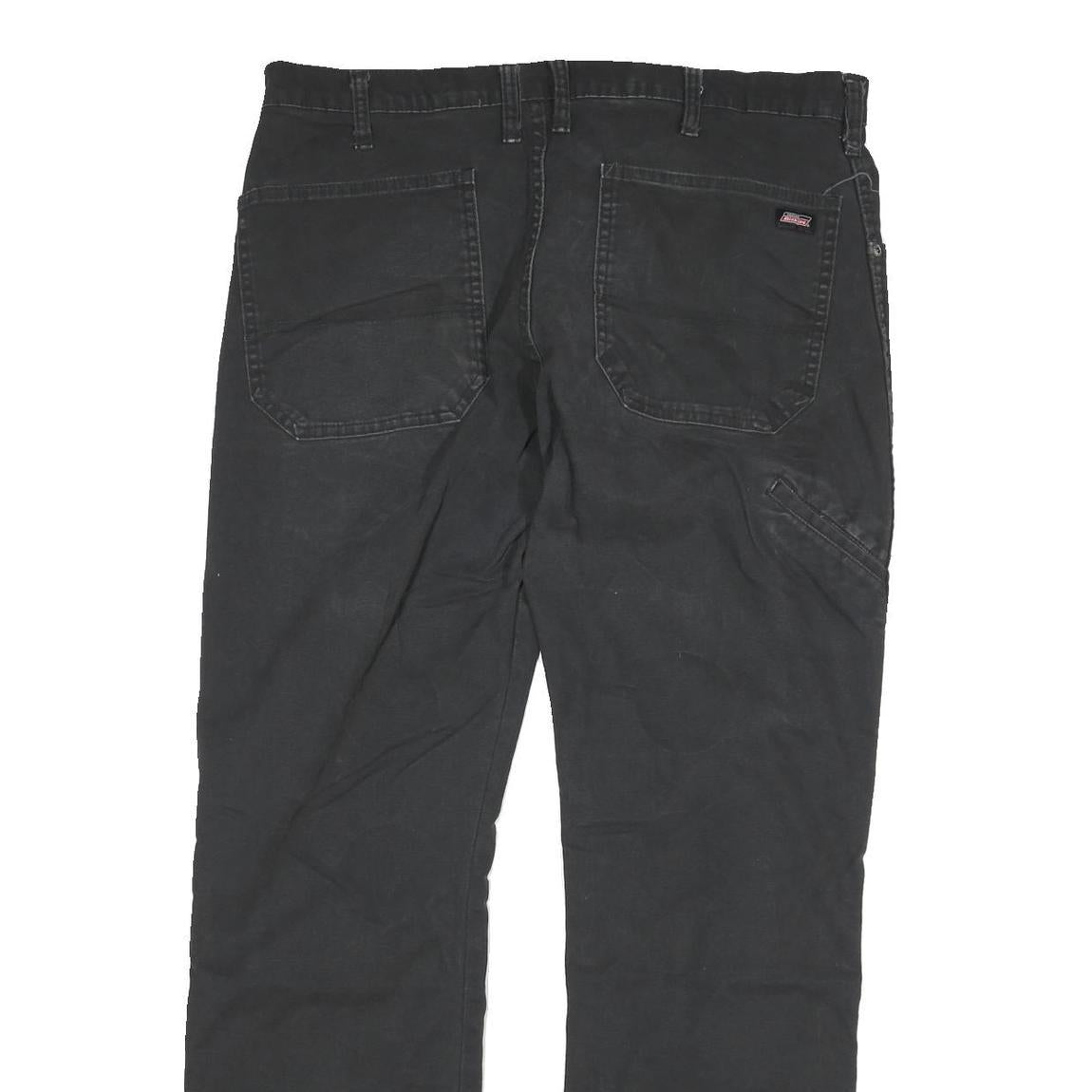 DICKIES Mens Black Regular Fit Straight Denim Jeans W36 L32 Classic Style