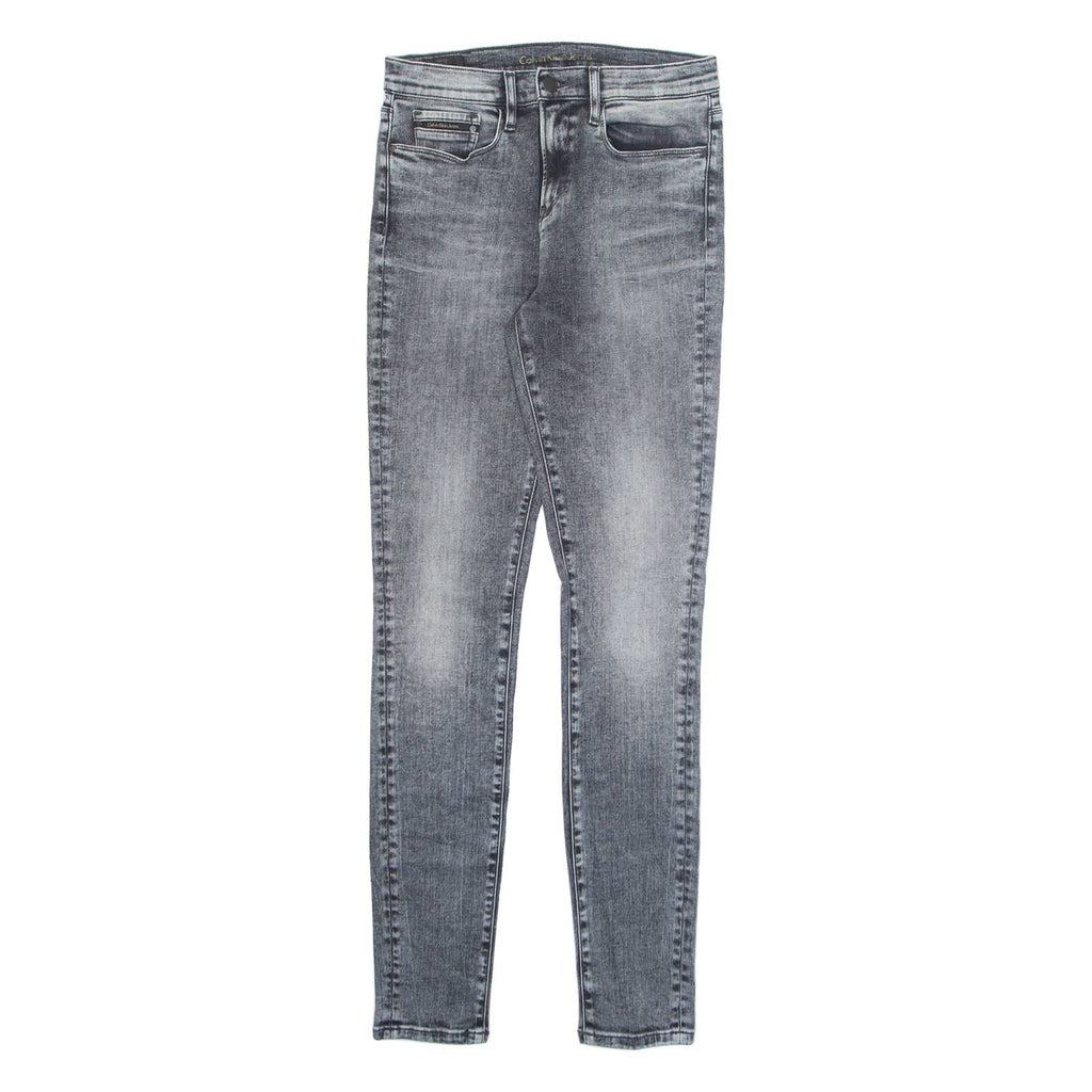 CALVIN KLEIN JEANS Mens Jeans Grey Regular Skinny Charcoal Wash W28 L34