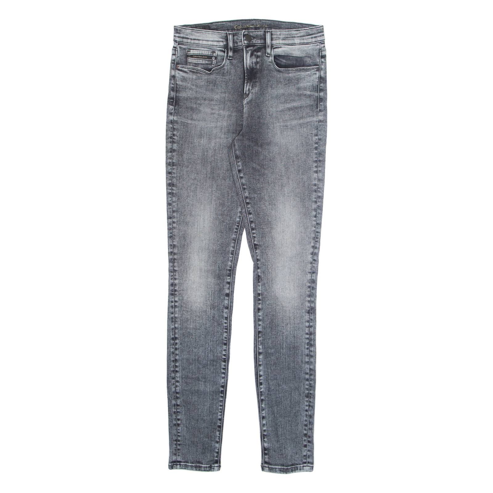 CALVIN KLEIN JEANS Mens Jeans Grey Regular Skinny Charcoal Wash W28 L34
