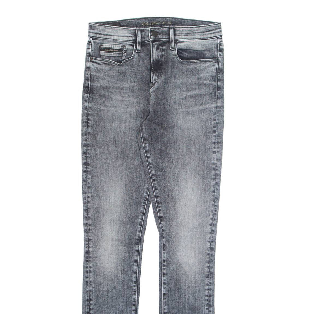 CALVIN KLEIN JEANS Mens Jeans Grey Regular Skinny Charcoal Wash W28 L34