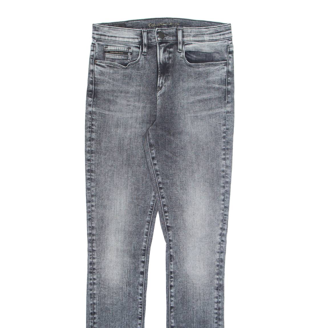CALVIN KLEIN JEANS Mens Jeans Grey Regular Skinny Charcoal Wash W28 L34