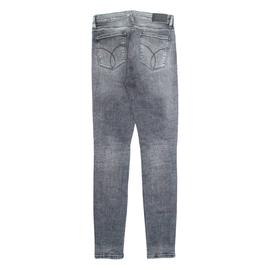 CALVIN KLEIN JEANS Mens Jeans Grey Regular Skinny Charcoal Wash W28 L34