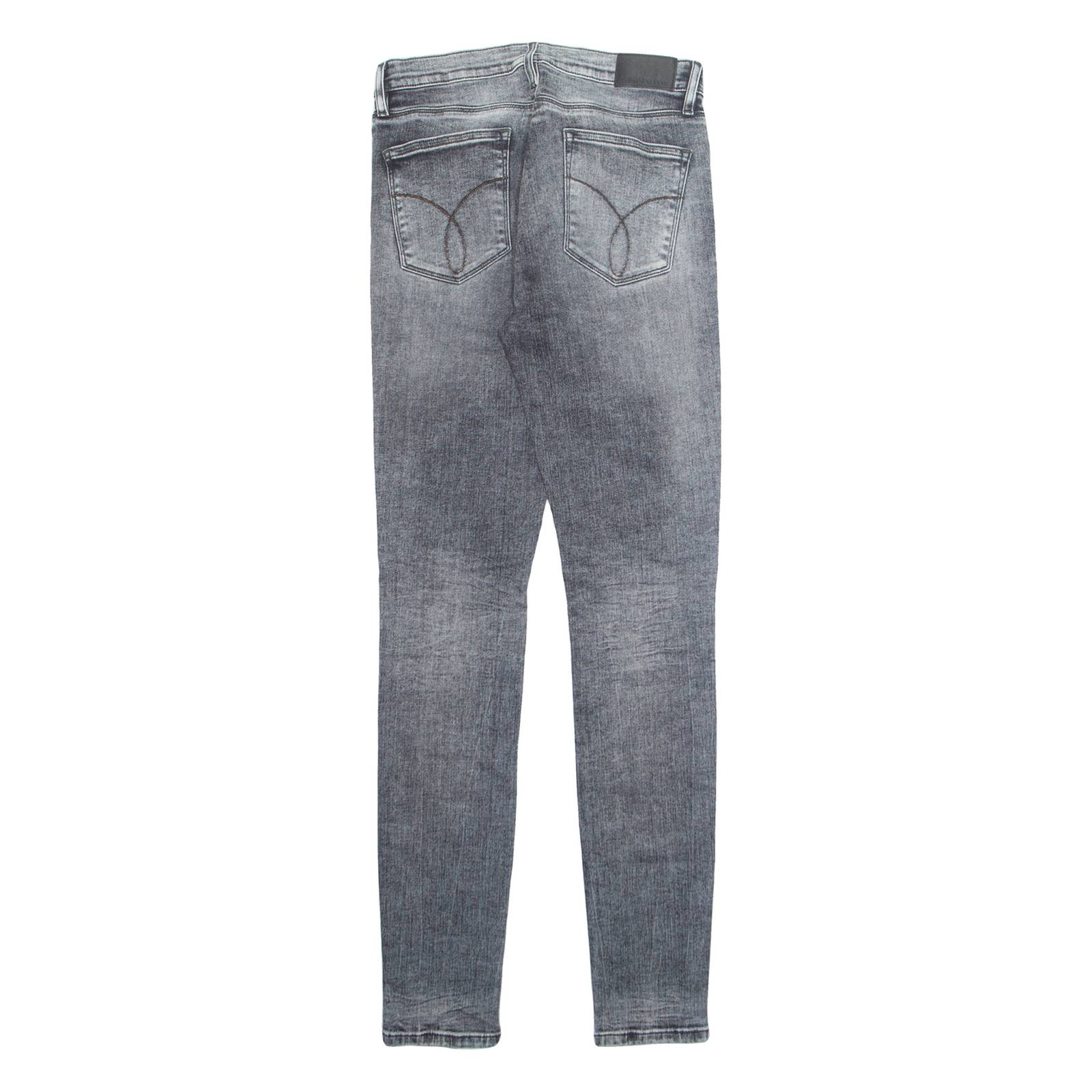 CALVIN KLEIN JEANS Mens Jeans Grey Regular Skinny Charcoal Wash W28 L34