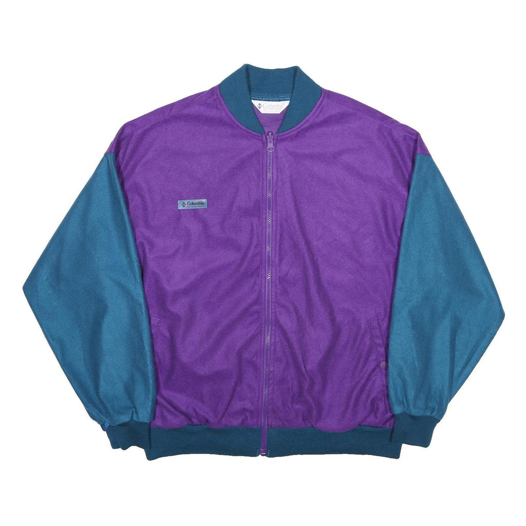 COLUMBIA Womens Purple & Blue Jacket XL Polyester Plain Zip Casual Outdoor