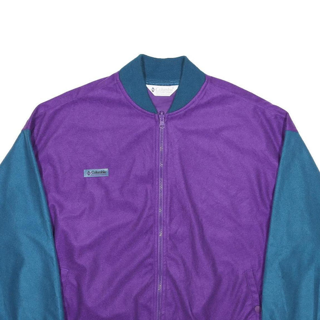 COLUMBIA Womens Purple & Blue Jacket XL Polyester Plain Zip Casual Outdoor