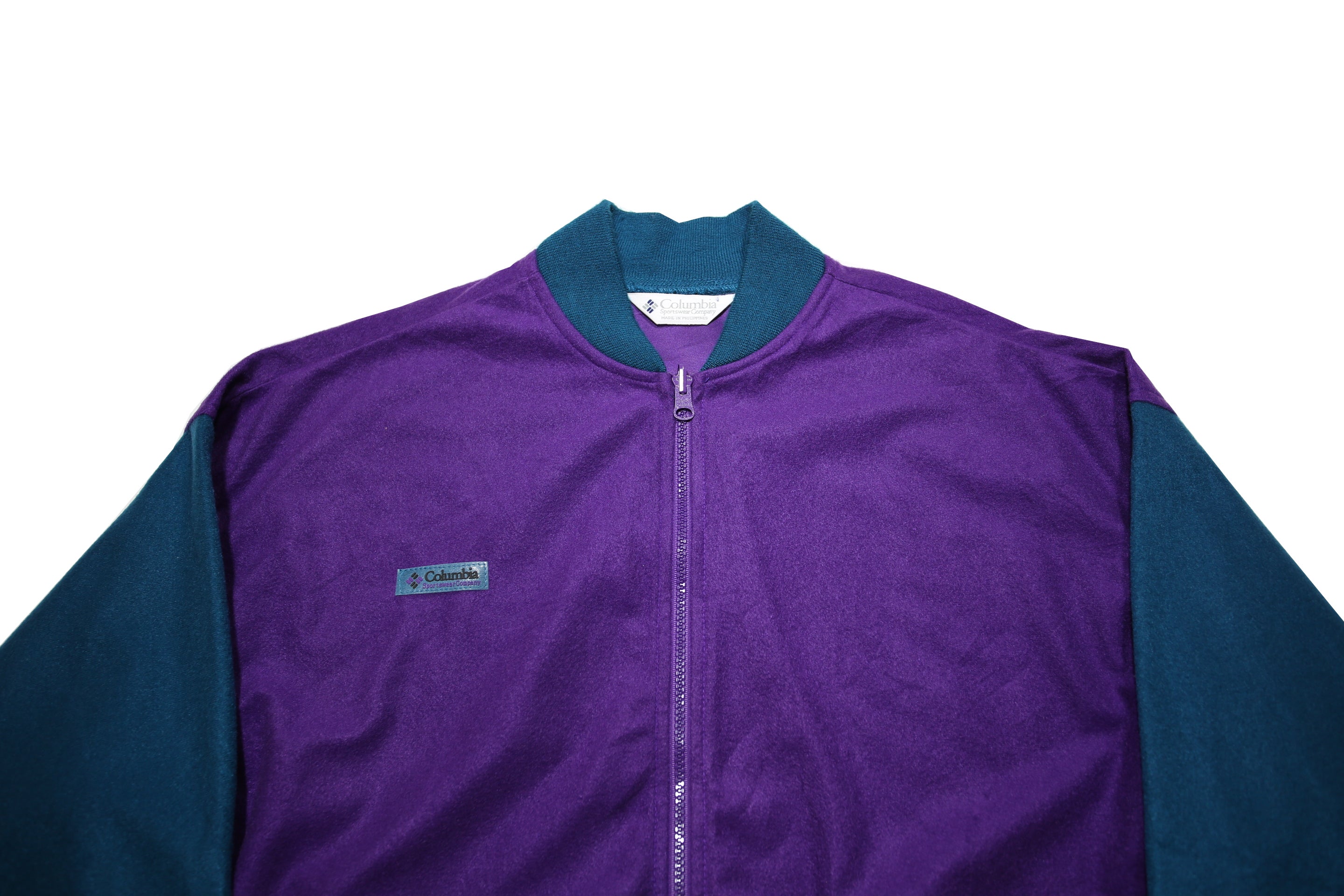 COLUMBIA Womens Purple & Blue Jacket XL Polyester Plain Zip Casual Outdoor
