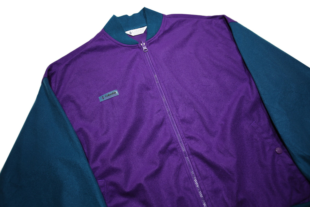COLUMBIA Womens Purple & Blue Jacket XL Polyester Plain Zip Casual Outdoor
