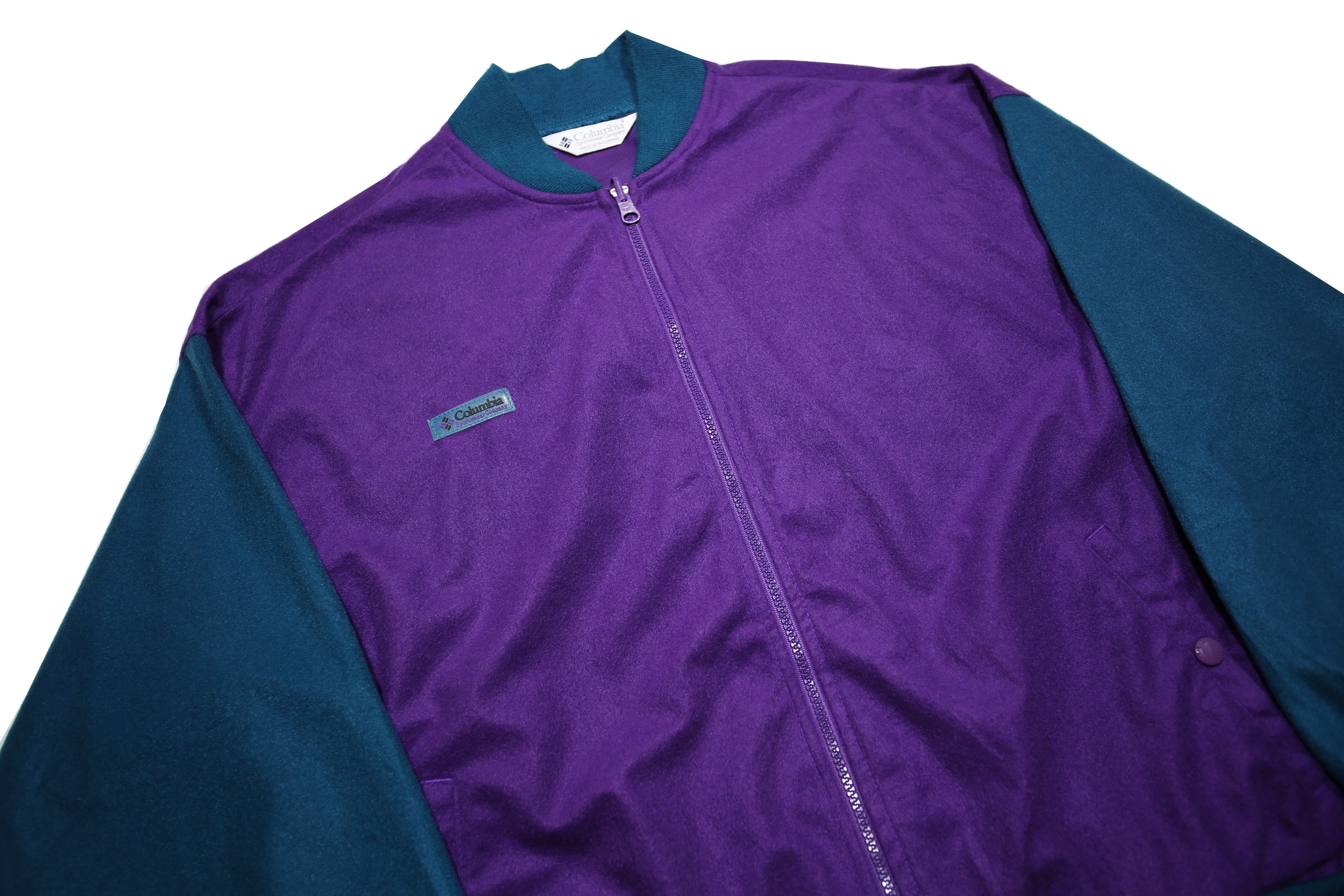 COLUMBIA Womens Purple & Blue Jacket XL Polyester Plain Zip Casual Outdoor