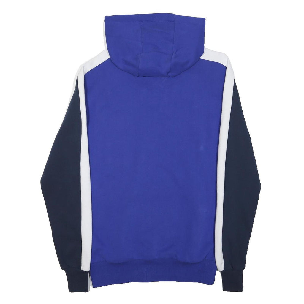 ELLESSE Womens Blue & Navy Panel Hoodie S Cotton Blend Casual Sweat Top