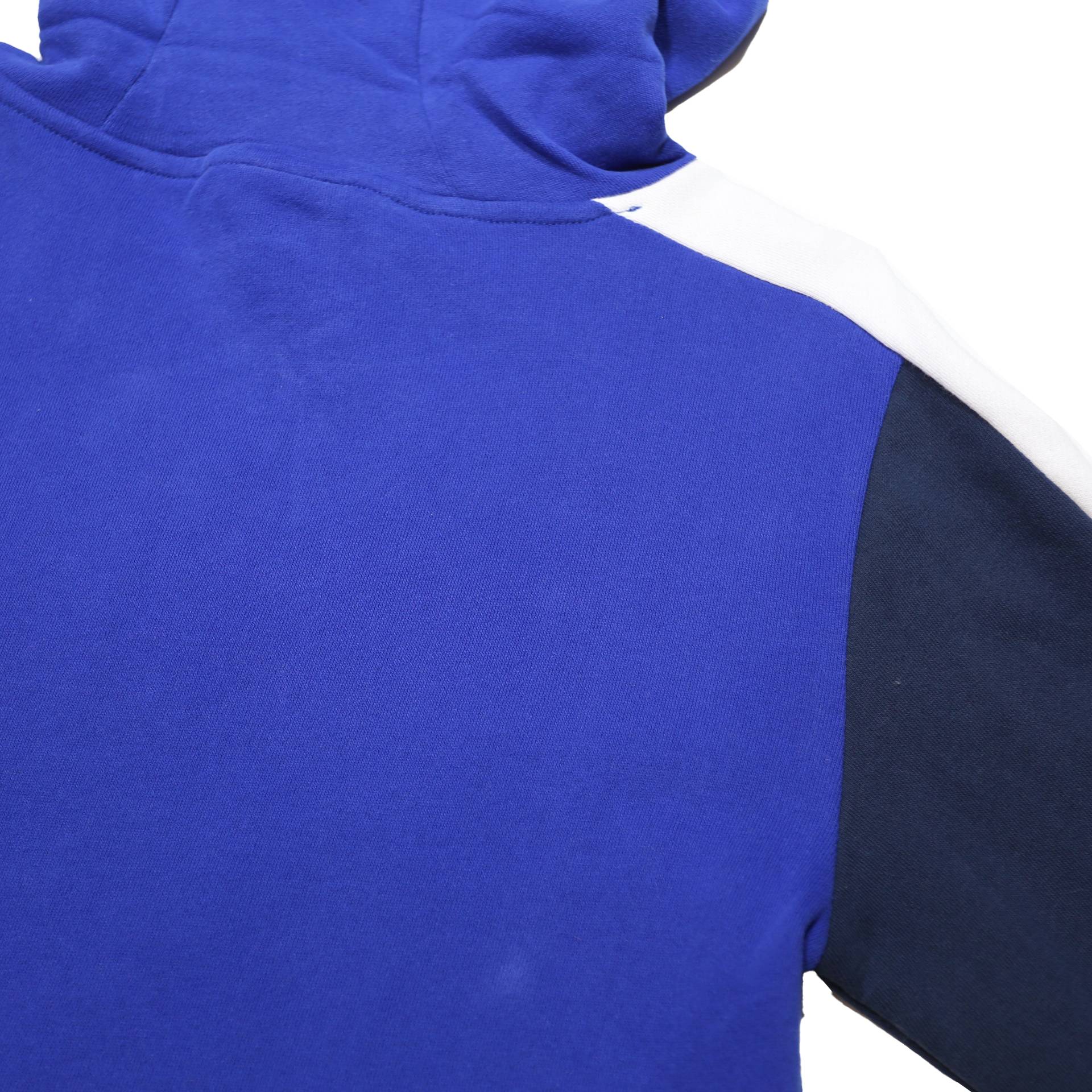 ELLESSE Womens Blue & Navy Panel Hoodie S Cotton Blend Casual Sweat Top