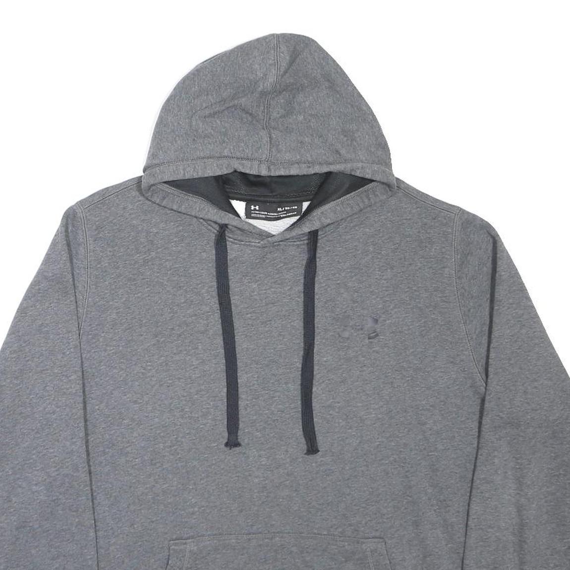 UNDER ARMOUR Mens Grey Pullover Hoodie XL Cotton Blend Casual Sportswear