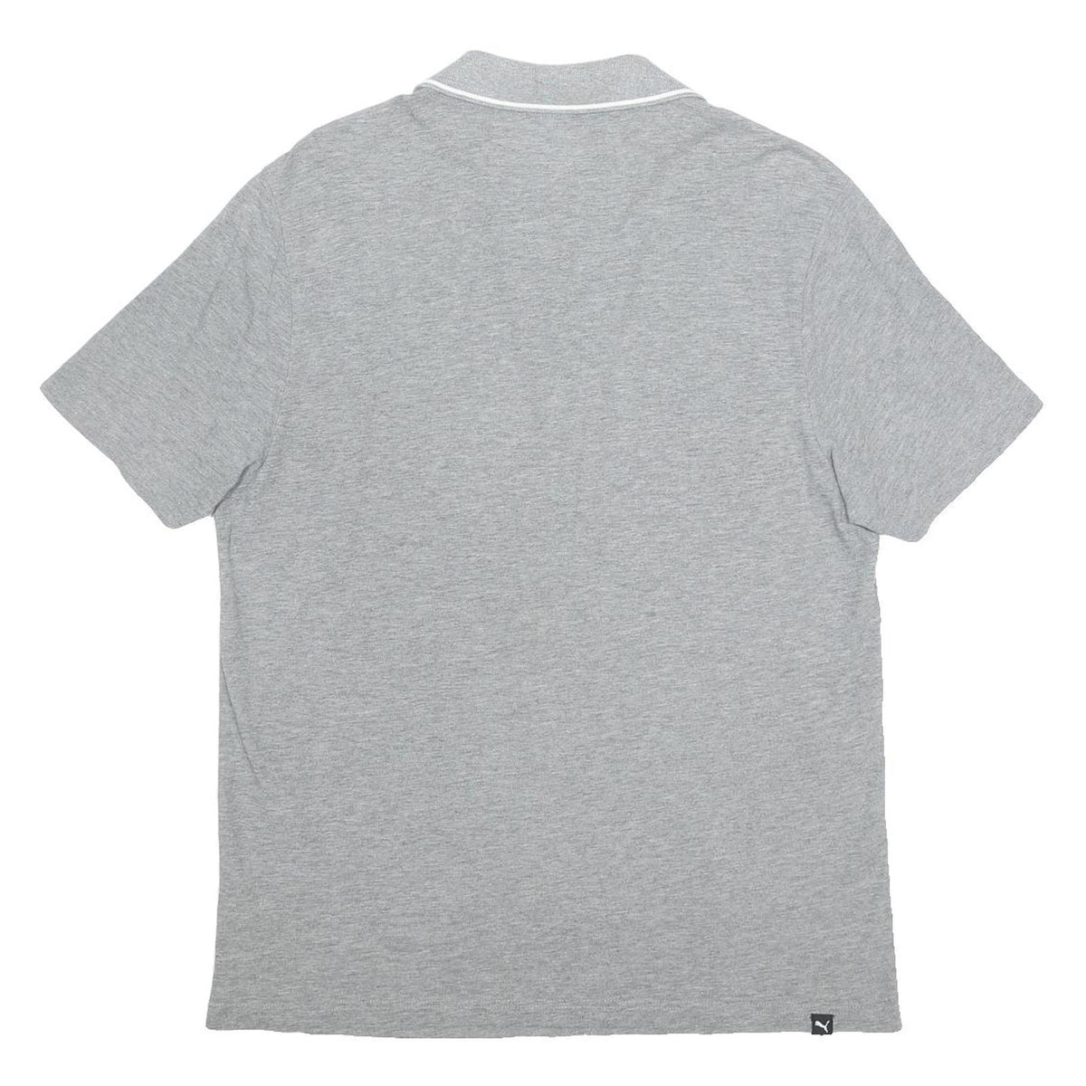 PUMA Mens Grey Polo Shirt L Cotton Short Sleeve Plain Casual Sportswear