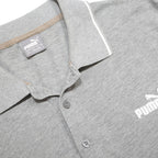 PUMA Mens Grey Polo Shirt L Cotton Short Sleeve Plain Casual Sportswear