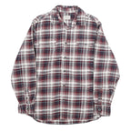 JACHS Mens White & Red Check Shirt L Long Sleeve Cotton Casual