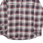 JACHS Mens White & Red Check Shirt L Long Sleeve Cotton Casual