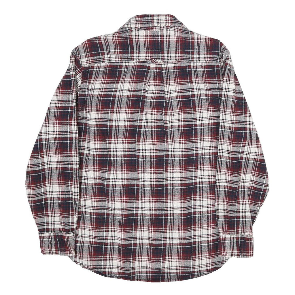 JACHS Mens White & Red Check Shirt L Long Sleeve Cotton Casual
