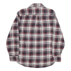 JACHS Mens White & Red Check Shirt L Long Sleeve Cotton Casual