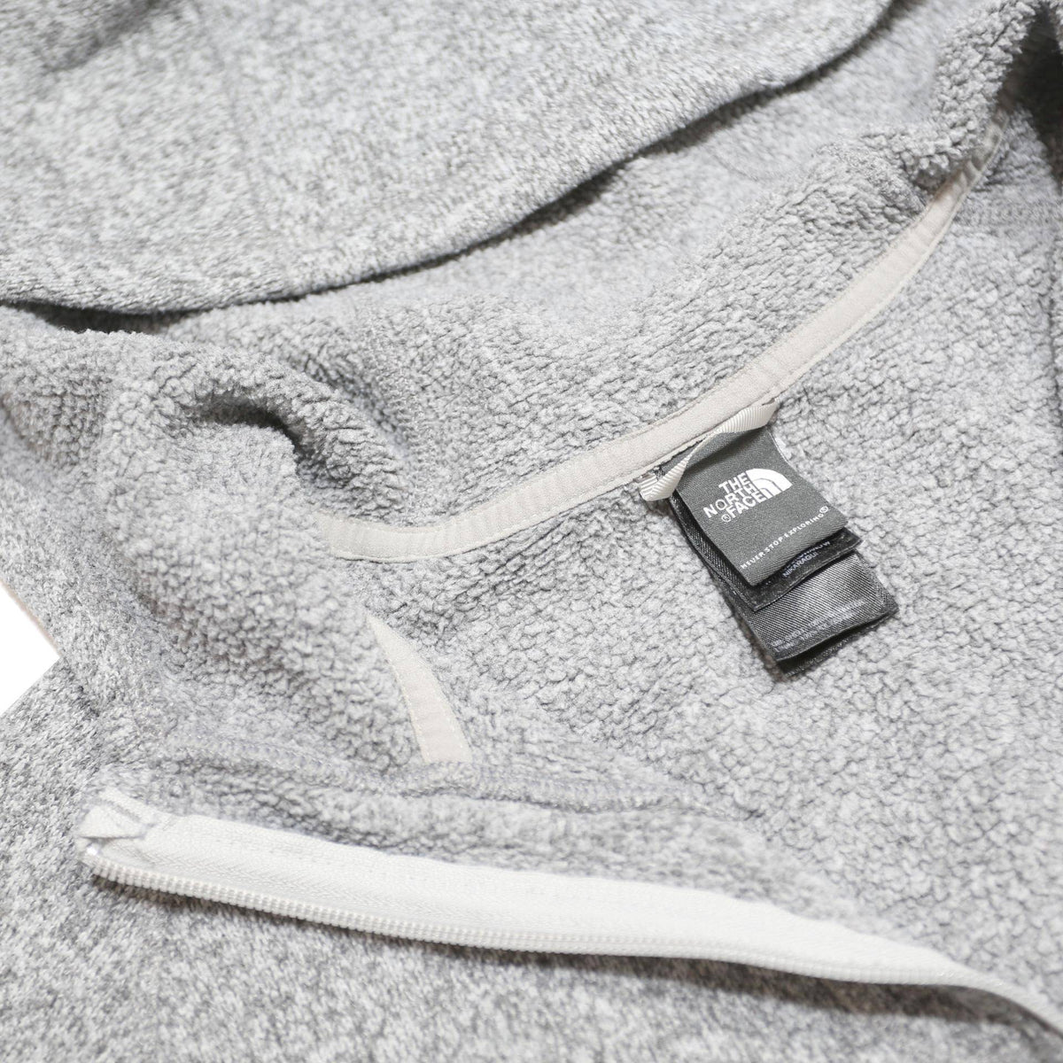 THE NORTH FACE Womens Grey Pullover Hoodie M ¼ Zip Zipped Pockets