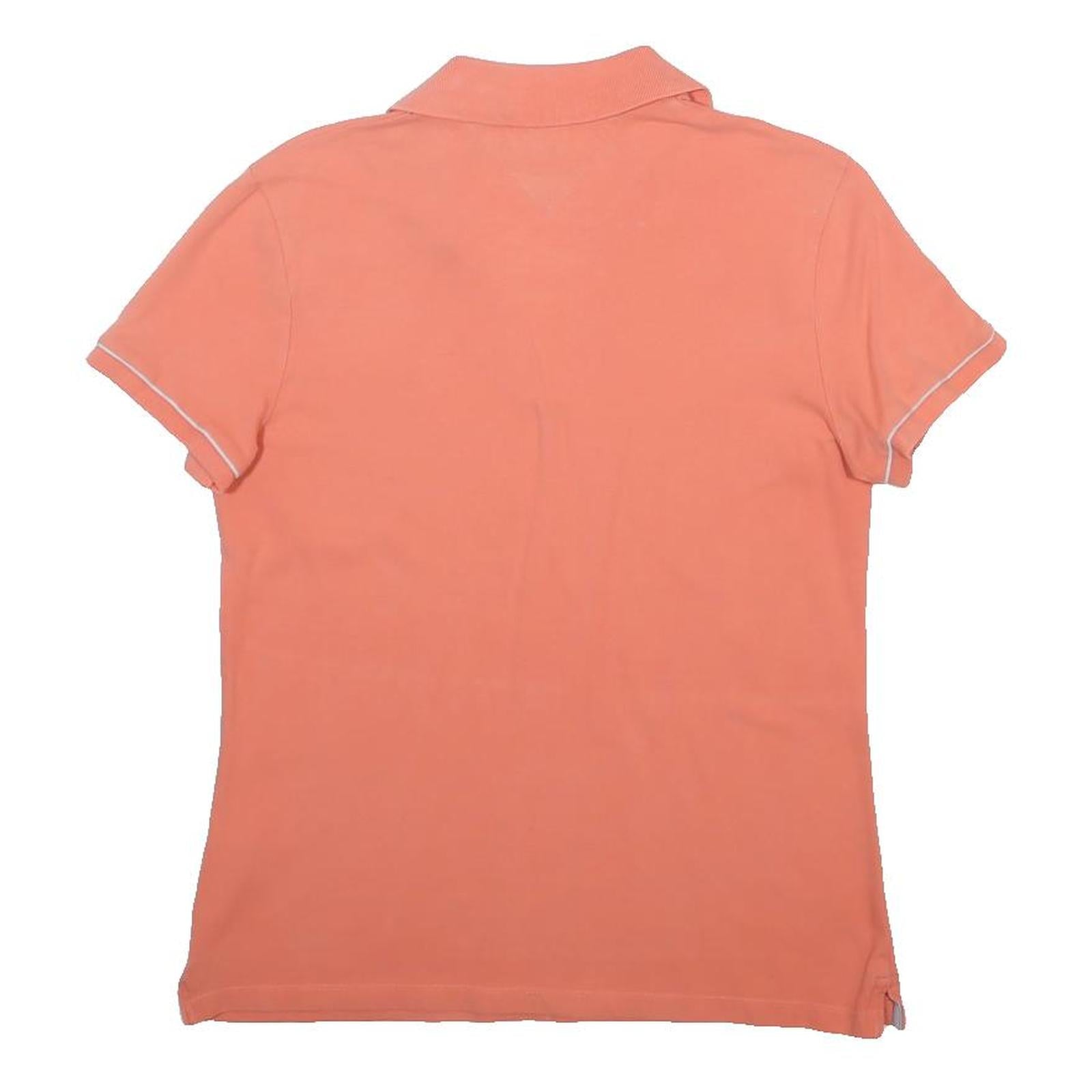 TOMMY HILFIGER Womens Orange Polo Shirt Short Sleeve M Cotton Blend Casual