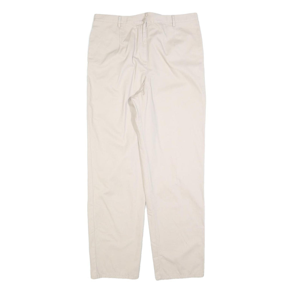 PENDLETON Womens Cotton Blend Cream Relaxed Straight Trousers W34 L30