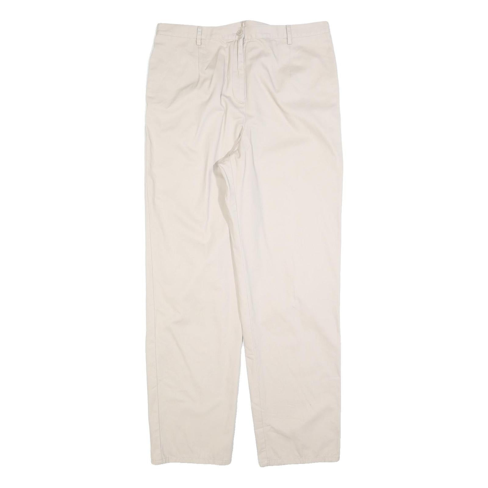 PENDLETON Womens Cotton Blend Cream Relaxed Straight Trousers W34 L30