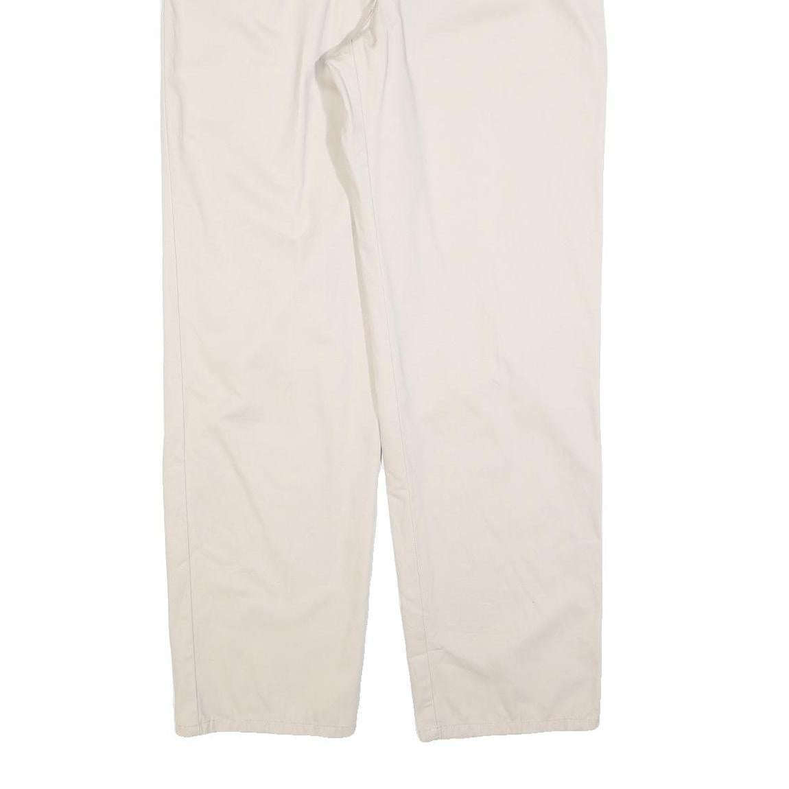 PENDLETON Womens Cotton Blend Cream Relaxed Straight Trousers W34 L30