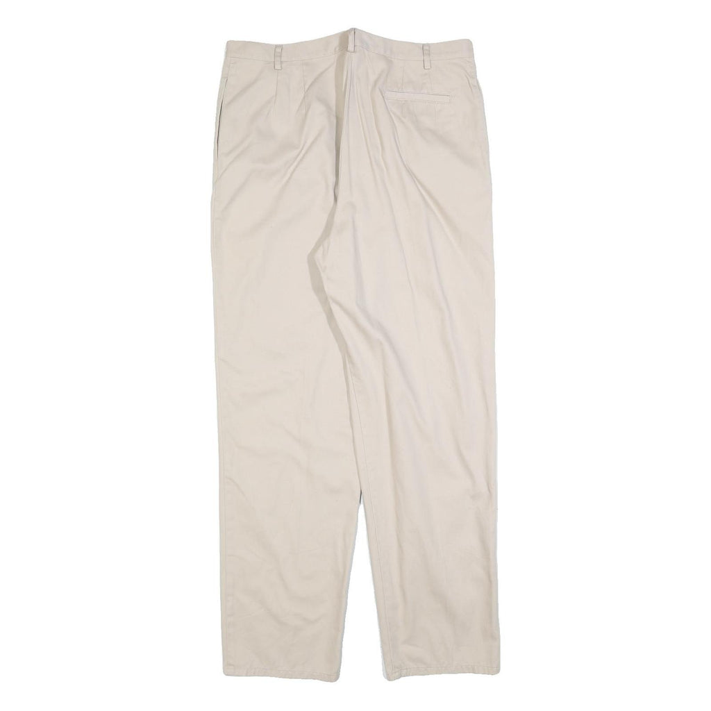 PENDLETON Womens Cotton Blend Cream Relaxed Straight Trousers W34 L30
