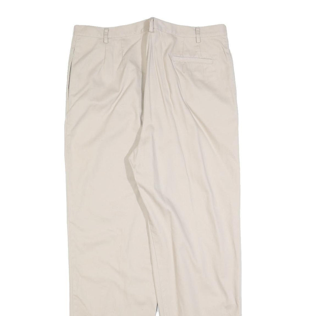 PENDLETON Womens Cotton Blend Cream Relaxed Straight Trousers W34 L30
