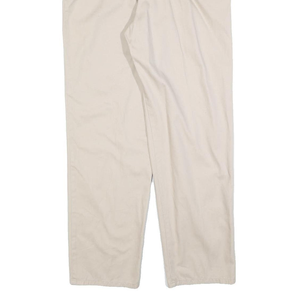 PENDLETON Womens Cotton Blend Cream Relaxed Straight Trousers W34 L30