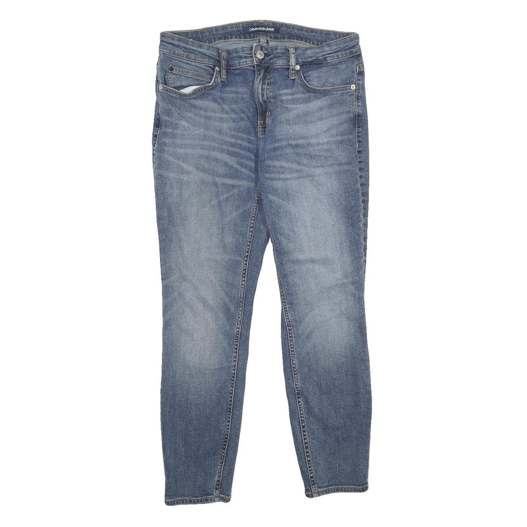 CALVIN KLEIN JEANS Mens Blue Slim Skinny Denim Medium W30 L27 Zip Casual