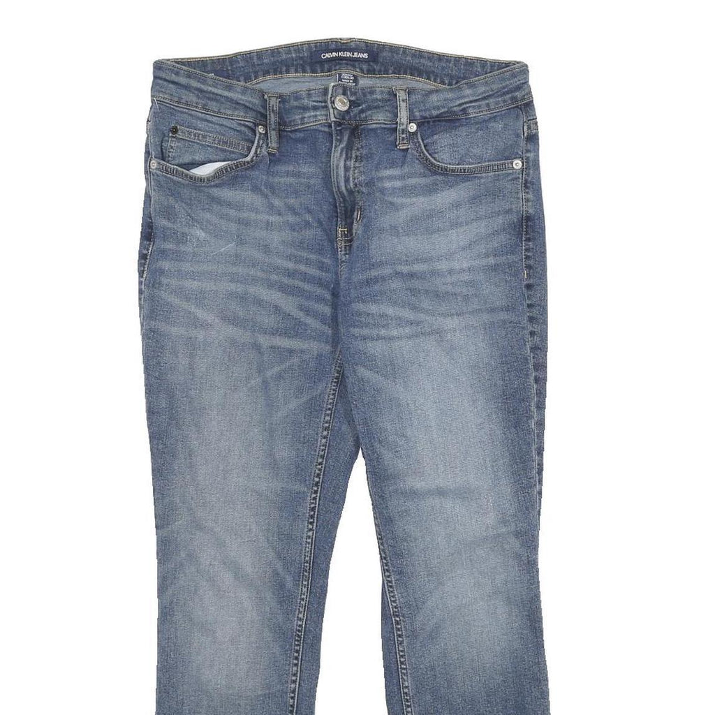 CALVIN KLEIN JEANS Mens Blue Slim Skinny Denim Medium W30 L27 Zip Casual