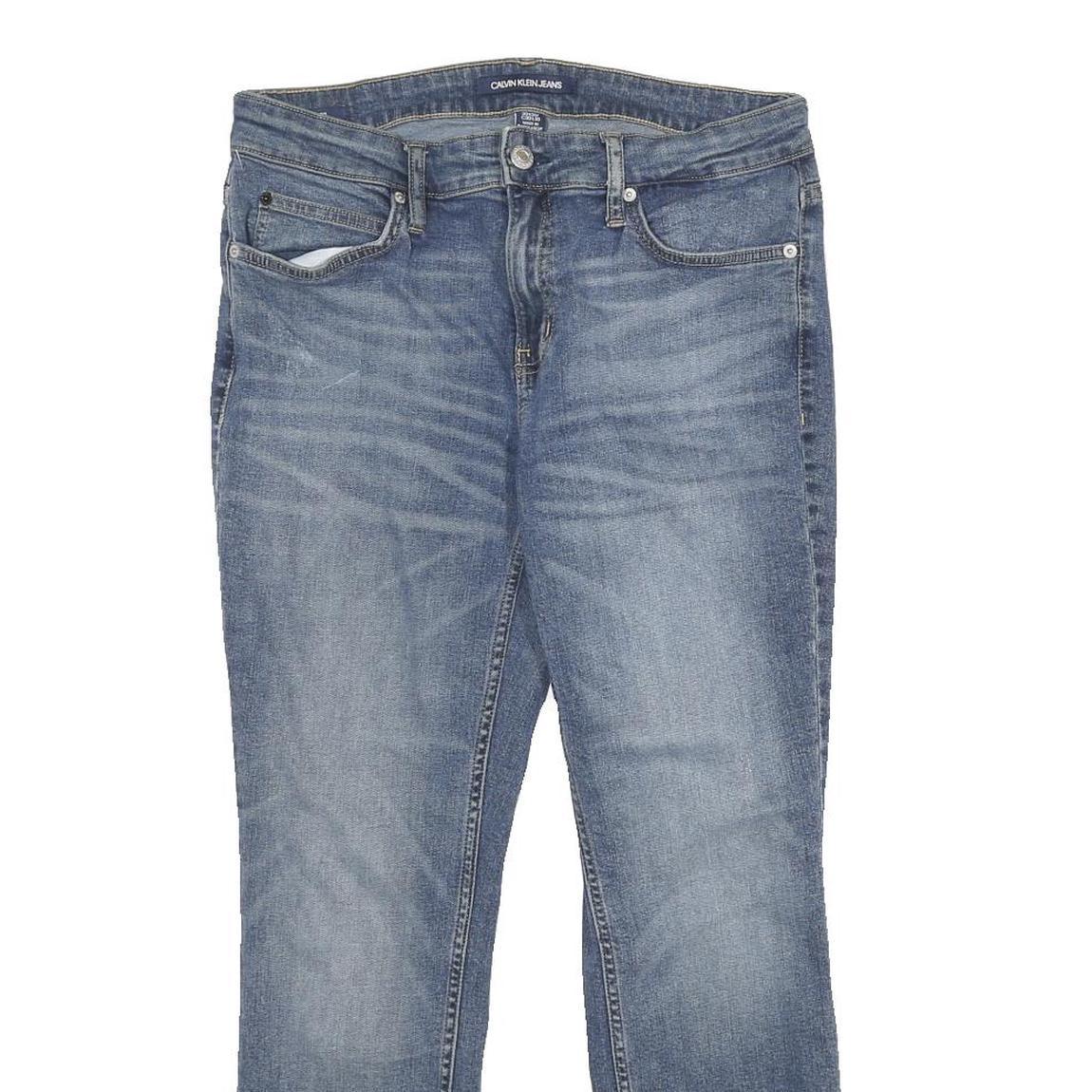CALVIN KLEIN JEANS Mens Blue Slim Skinny Denim Medium W30 L27 Zip Casual