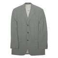 BALMAIN PARIS Mens Grey Wool Jacket M Plain Button Closure Classic Fit Tailored