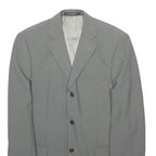 BALMAIN PARIS Mens Grey Wool Jacket M Plain Button Closure Classic Fit Tailored