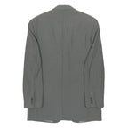 BALMAIN PARIS Mens Grey Wool Jacket M Plain Button Closure Classic Fit Tailored