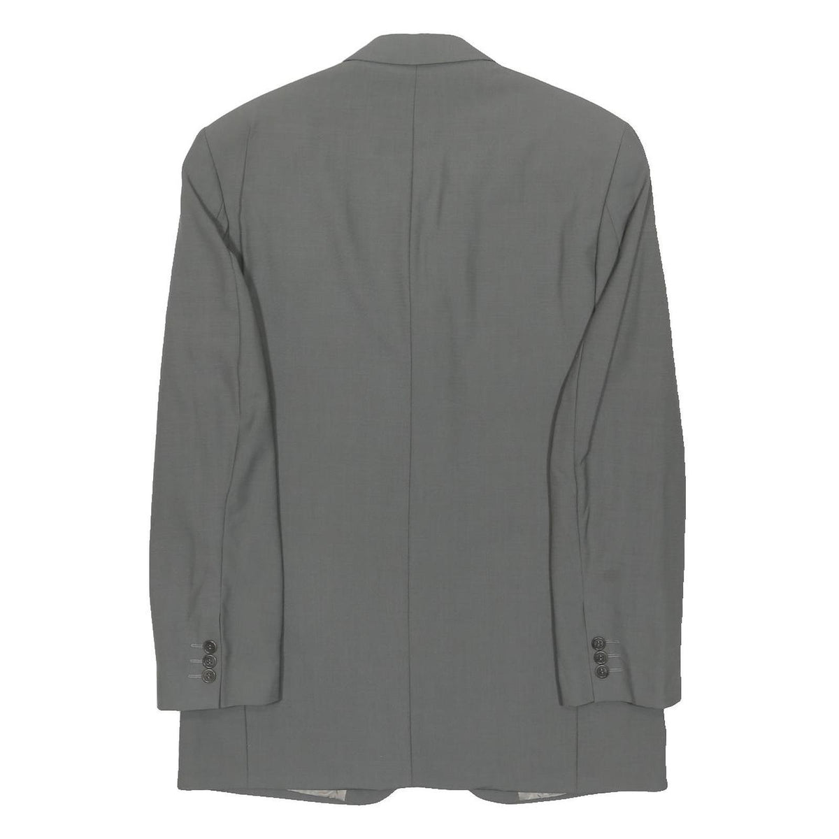 BALMAIN PARIS Mens Grey Wool Jacket M Plain Button Closure Classic Fit Tailored