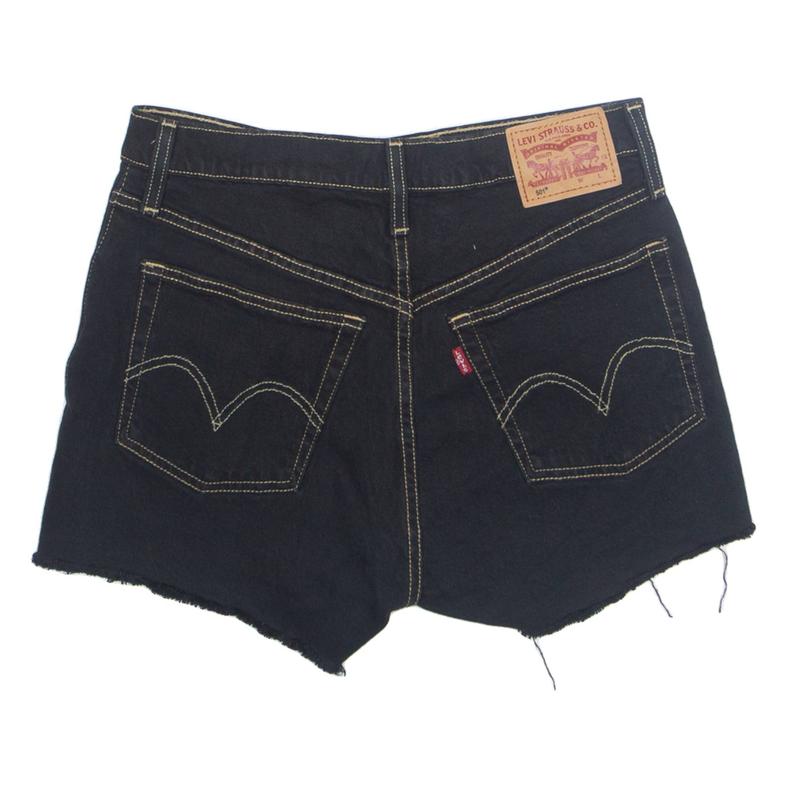 LEVI'S Cut Off 501 Womens Denim Shorts Blue S W28