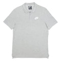 NIKE Mens Grey Short Sleeve Polo Shirt M Cotton Logo Casual Basic