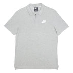 NIKE Mens Grey Short Sleeve Polo Shirt M Cotton Logo Casual Basic