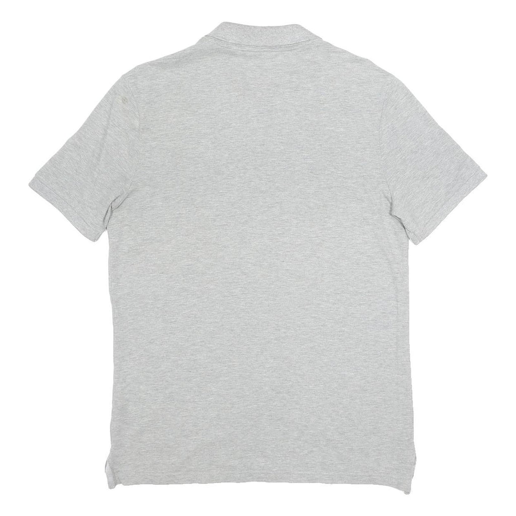 NIKE Mens Grey Short Sleeve Polo Shirt M Cotton Logo Casual Basic