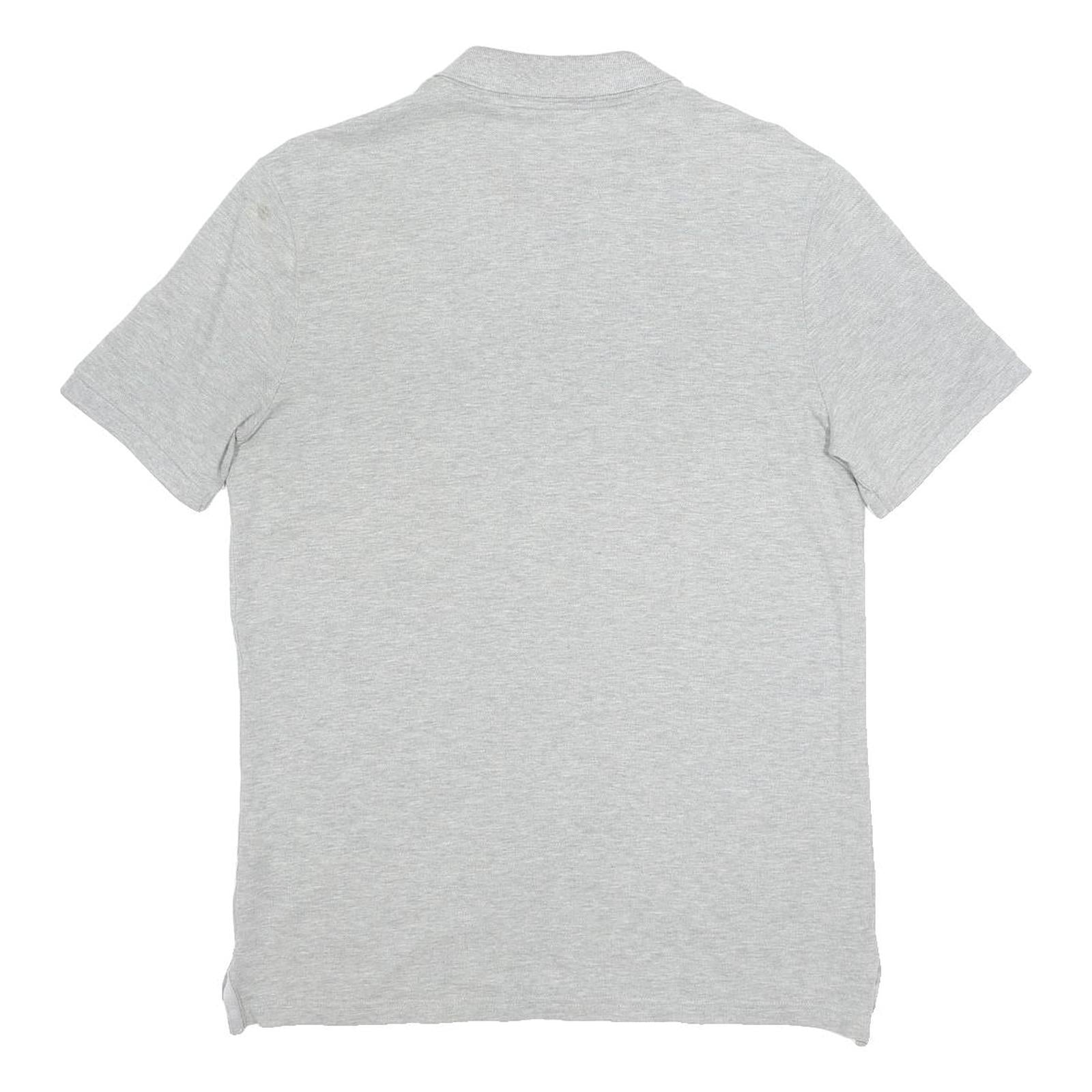 NIKE Mens Grey Short Sleeve Polo Shirt M Cotton Logo Casual Basic