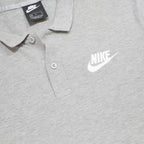 NIKE Mens Grey Short Sleeve Polo Shirt M Cotton Logo Casual Basic