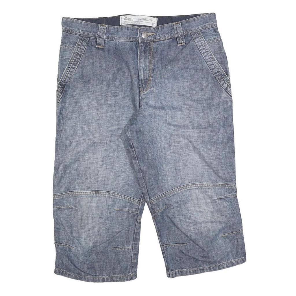 TOM TAILOR Mens Denim Blue Casual Shorts M W32 Cotton Blend Relaxed Fit