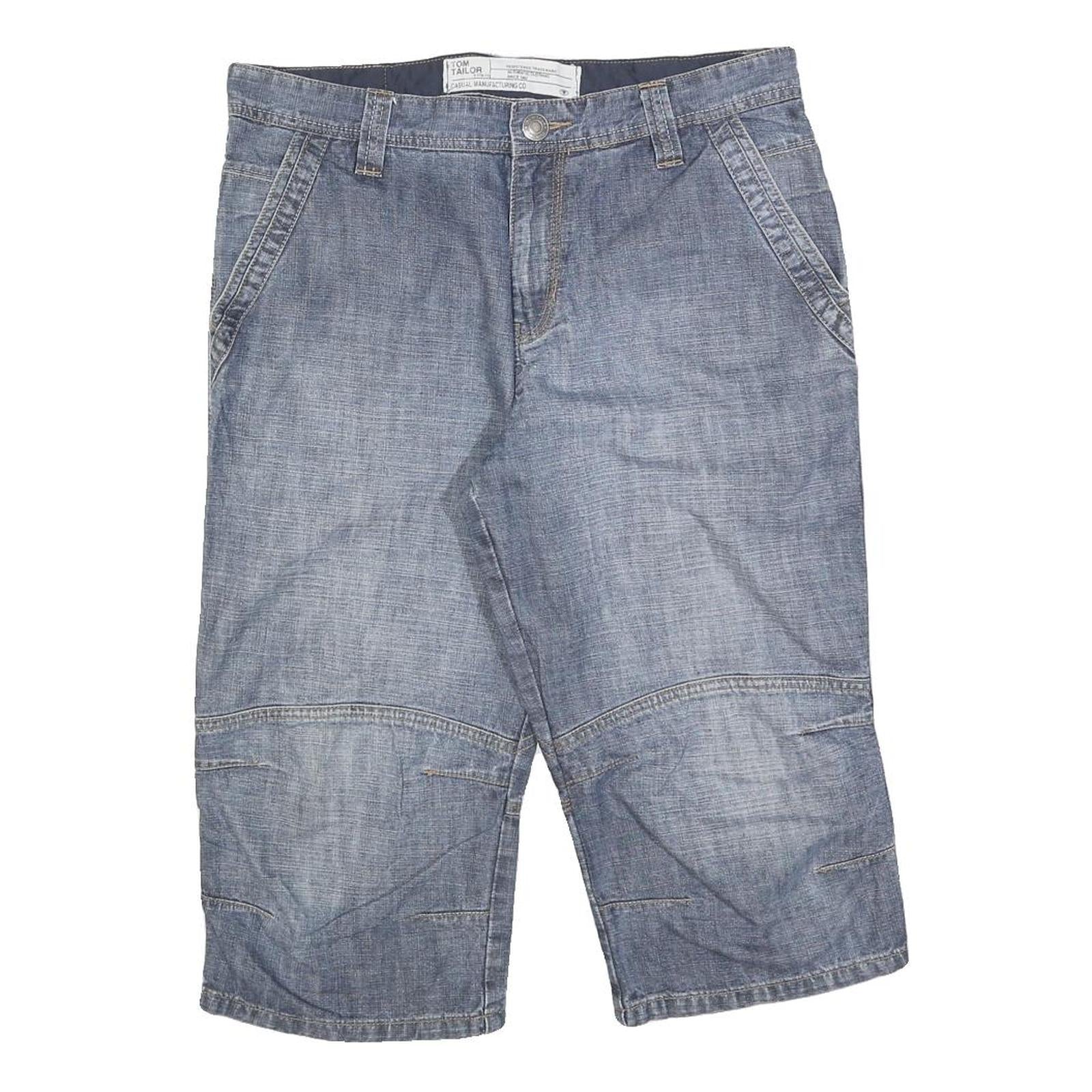 TOM TAILOR Mens Denim Blue Casual Shorts M W32 Cotton Blend Relaxed Fit